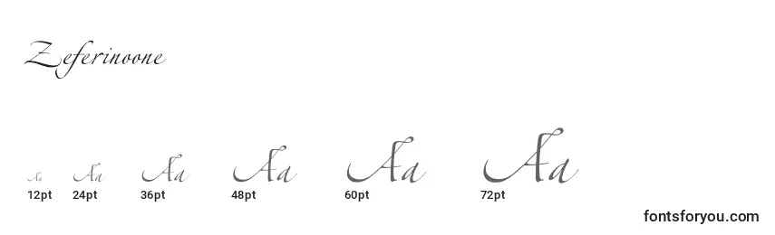 Размеры шрифта Zeferinoone