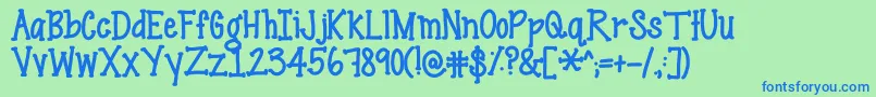 Więcej informacji o czcionce BouquetOfDandelions Czcionka BouquetOfDandelions – niebieskie czcionki na zielonym tle