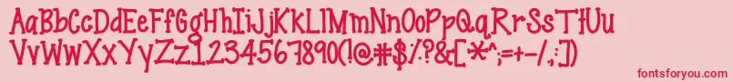 BouquetOfDandelions Font – Red Fonts on Pink Background