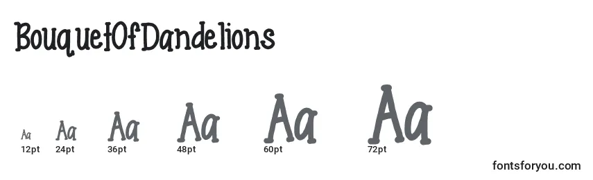 Размеры шрифта BouquetOfDandelions