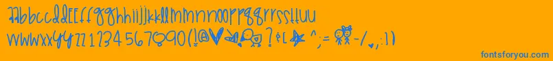 Gammajays Font – Blue Fonts on Orange Background