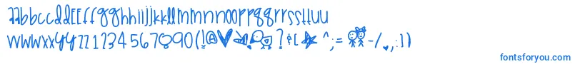 フォントGammajays – 白い背景に青い文字