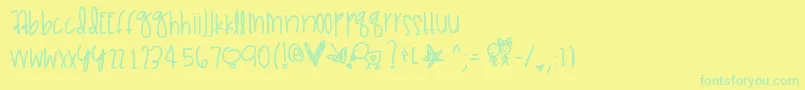 Gammajays Font – Green Fonts on Yellow Background