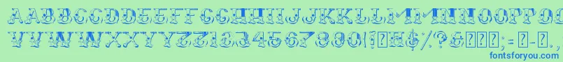 Fugitiva Font – Blue Fonts on Green Background