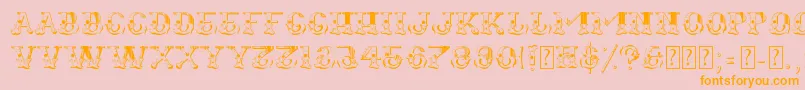 Fugitiva-Schriftart – Orangefarbene Schriften auf rosa Hintergrund