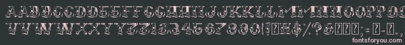 Fugitiva-fontti – vaaleanpunaiset fontit mustalla taustalla