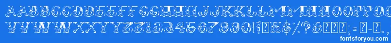 Fonte Fugitiva – fontes brancas em um fundo azul