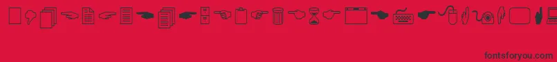 フォントLucidaIcons – 赤い背景に黒い文字