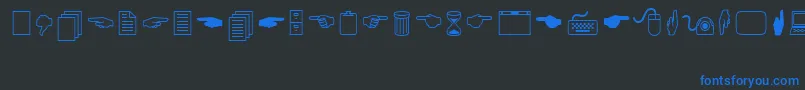 Fonte LucidaIcons – fontes azuis em um fundo preto
