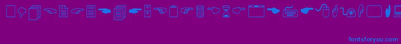 LucidaIcons Font – Blue Fonts on Purple Background