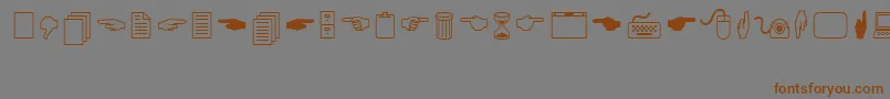 LucidaIcons-Schriftart – Braune Schriften auf grauem Hintergrund