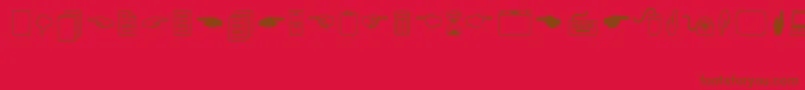 LucidaIcons-Schriftart – Braune Schriften auf rotem Hintergrund