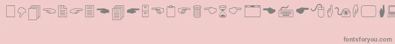 Fonte LucidaIcons – fontes cinzas em um fundo rosa