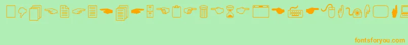 Fonte LucidaIcons – fontes laranjas em um fundo verde