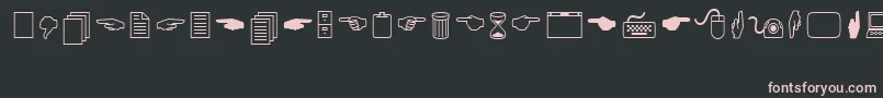 フォントLucidaIcons – 黒い背景にピンクのフォント