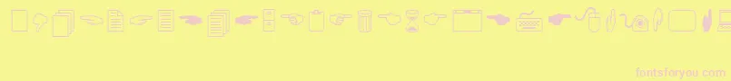 LucidaIcons-Schriftart – Rosa Schriften auf gelbem Hintergrund