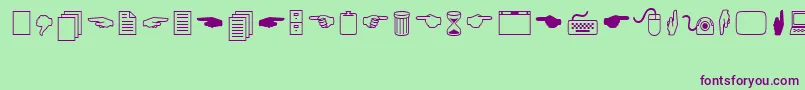 LucidaIcons Font – Purple Fonts on Green Background