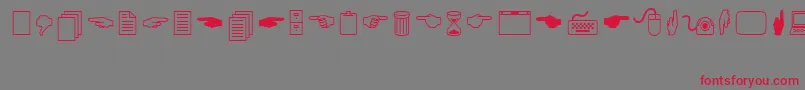 LucidaIcons Font – Red Fonts on Gray Background
