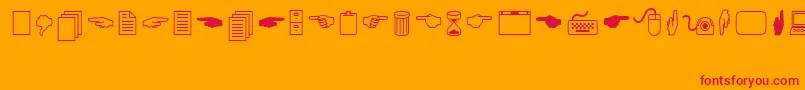 LucidaIcons Font – Red Fonts on Orange Background