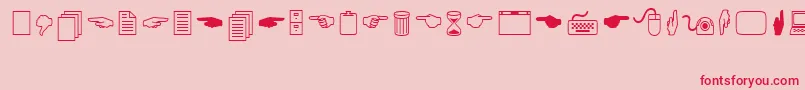 LucidaIcons Font – Red Fonts on Pink Background