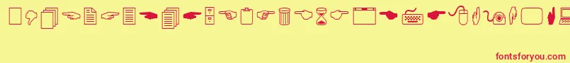 フォントLucidaIcons – 赤い文字の黄色い背景