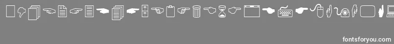LucidaIcons-Schriftart – Weiße Schriften auf grauem Hintergrund