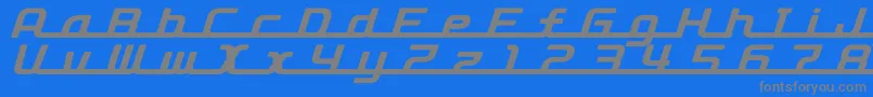 D3RoadsterismLongItalic Font – Gray Fonts on Blue Background