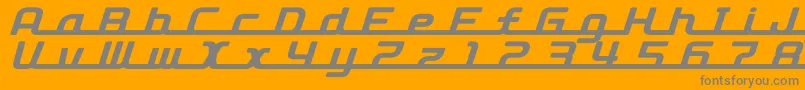 D3RoadsterismLongItalic Font – Gray Fonts on Orange Background