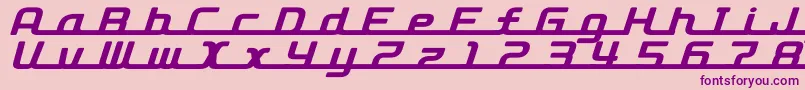 Fonte D3RoadsterismLongItalic – fontes roxas em um fundo rosa