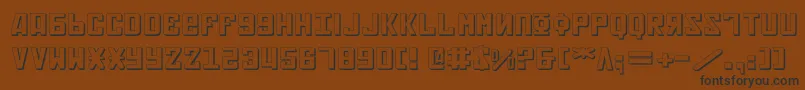 SovietExpanded3D-Schriftart – Schwarze Schriften auf braunem Hintergrund