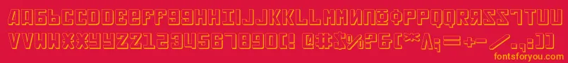 SovietExpanded3D Font – Orange Fonts on Red Background