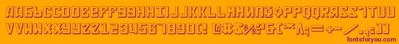 SovietExpanded3D Font – Purple Fonts on Orange Background