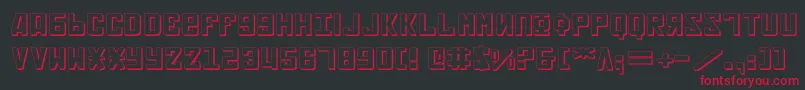 SovietExpanded3D-Schriftart – Rote Schriften auf schwarzem Hintergrund