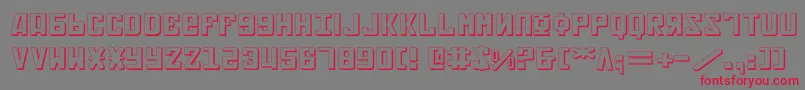 SovietExpanded3D-Schriftart – Rote Schriften auf grauem Hintergrund