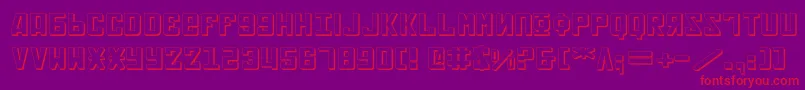SovietExpanded3D-fontti – punaiset fontit violetilla taustalla