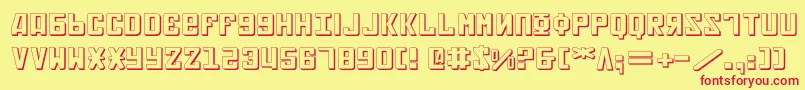 SovietExpanded3D Font – Red Fonts on Yellow Background