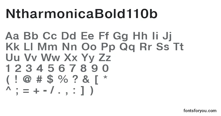A fonte NtharmonicaBold110b – alfabeto, números, caracteres especiais