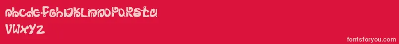 Mortumzebirdz-Schriftart – Rosa Schriften auf rotem Hintergrund