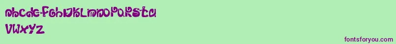 Fonte Mortumzebirdz – fontes roxas em um fundo verde