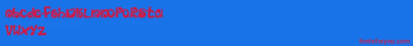 Police Mortumzebirdz – polices rouges sur fond bleu