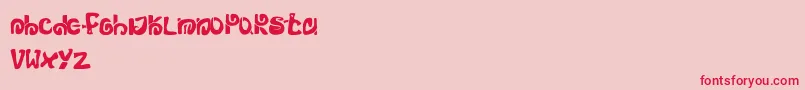 Mortumzebirdz-Schriftart – Rote Schriften auf rosa Hintergrund