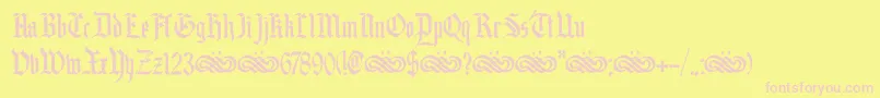 DkBlackminster Font – Pink Fonts on Yellow Background