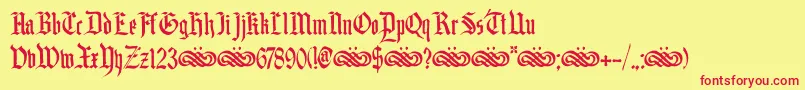 DkBlackminster Font – Red Fonts on Yellow Background