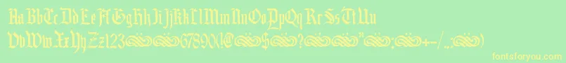 DkBlackminster Font – Yellow Fonts on Green Background