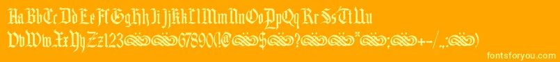 DkBlackminster Font – Yellow Fonts on Orange Background