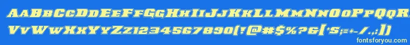 Laredotrailacadital Font – Yellow Fonts on Blue Background