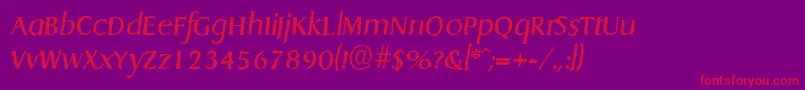 DragonantiqueItalic Font – Red Fonts on Purple Background