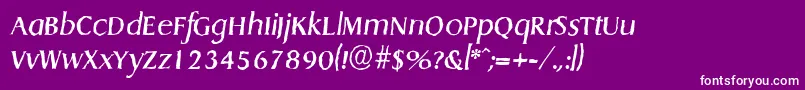 Fonte DragonantiqueItalic – fontes brancas em um fundo violeta