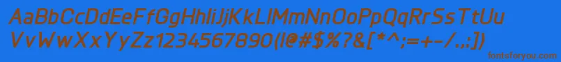 KnulExtrabolditalic Font – Brown Fonts on Blue Background
