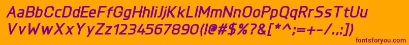 KnulExtrabolditalic-Schriftart – Violette Schriften auf orangefarbenem Hintergrund